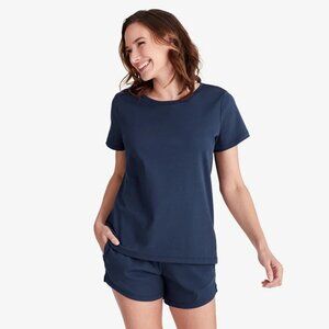 The Company Store Pima Cotton Women's Shorts Set Navy Legends Hotel M